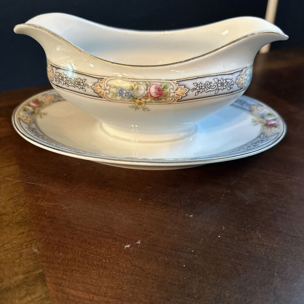 Antique Paul Muller Selb Gravy Boat Melba Pattern Double Spout Single Piece